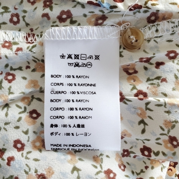 Faithfull The Brand Sidonie Aurelia Floral Off White Chestnut Mini Dress NWT 2 - Picture 15 of 16